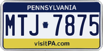 PA license plate MTJ7875