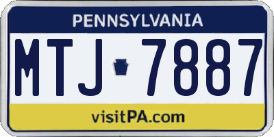 PA license plate MTJ7887