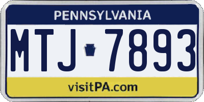 PA license plate MTJ7893