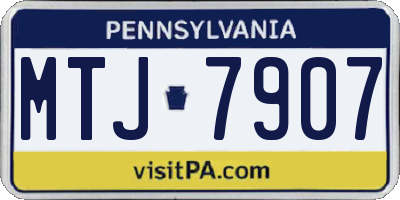 PA license plate MTJ7907