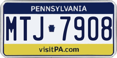 PA license plate MTJ7908