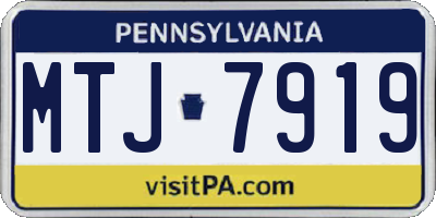 PA license plate MTJ7919
