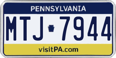 PA license plate MTJ7944