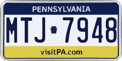 PA license plate MTJ7948