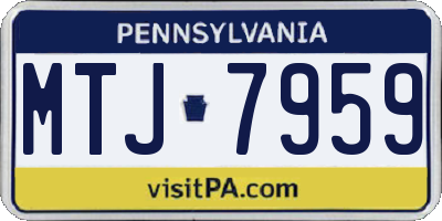 PA license plate MTJ7959