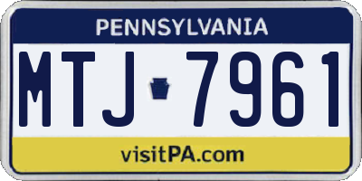 PA license plate MTJ7961