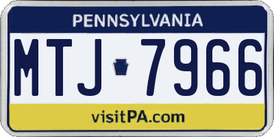 PA license plate MTJ7966