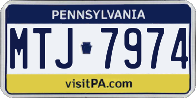 PA license plate MTJ7974