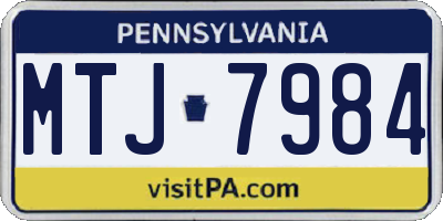 PA license plate MTJ7984