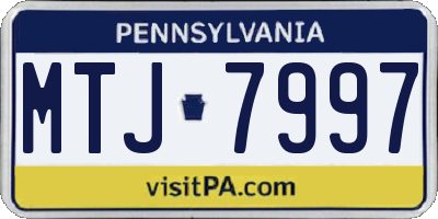 PA license plate MTJ7997