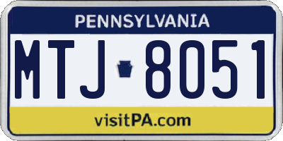 PA license plate MTJ8051