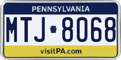 PA license plate MTJ8068
