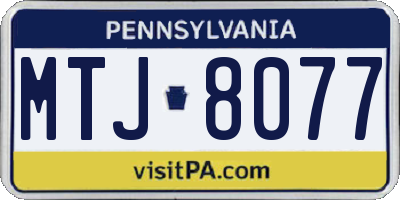 PA license plate MTJ8077