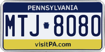 PA license plate MTJ8080