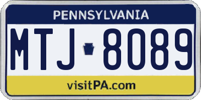 PA license plate MTJ8089