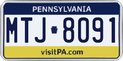 PA license plate MTJ8091