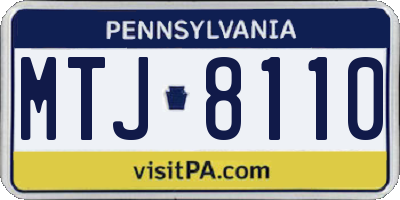 PA license plate MTJ8110