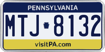 PA license plate MTJ8132