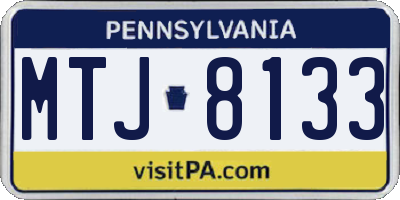 PA license plate MTJ8133