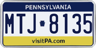 PA license plate MTJ8135