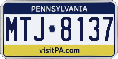 PA license plate MTJ8137