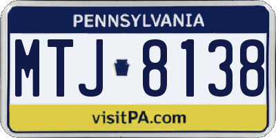 PA license plate MTJ8138