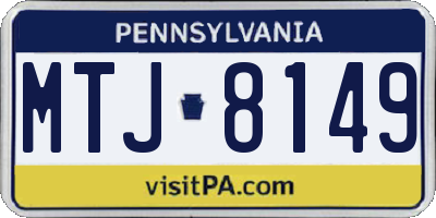 PA license plate MTJ8149
