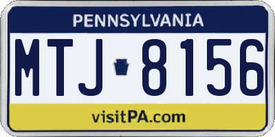 PA license plate MTJ8156