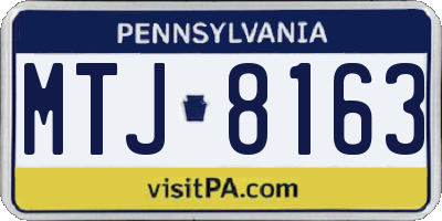 PA license plate MTJ8163