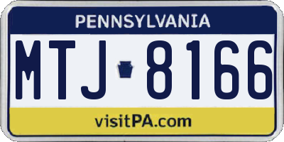 PA license plate MTJ8166