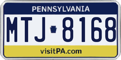 PA license plate MTJ8168