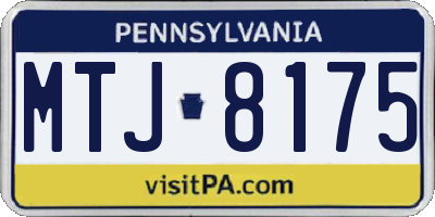 PA license plate MTJ8175