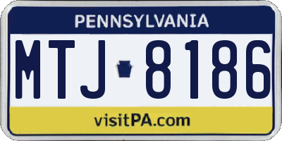 PA license plate MTJ8186