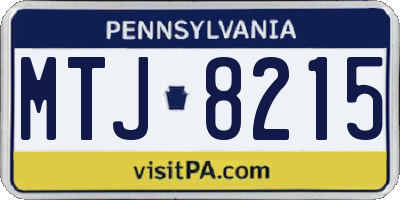 PA license plate MTJ8215