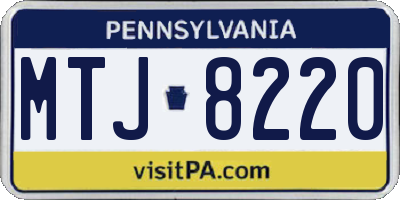 PA license plate MTJ8220