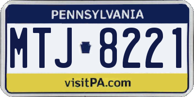 PA license plate MTJ8221