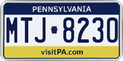 PA license plate MTJ8230