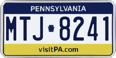 PA license plate MTJ8241