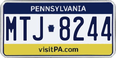 PA license plate MTJ8244