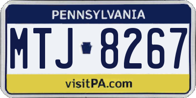 PA license plate MTJ8267