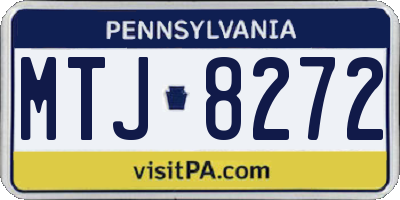 PA license plate MTJ8272