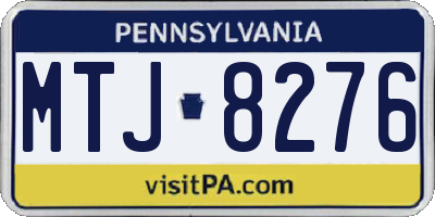 PA license plate MTJ8276