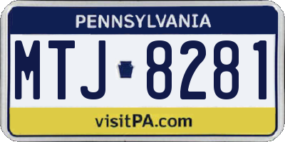 PA license plate MTJ8281