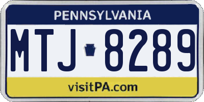 PA license plate MTJ8289