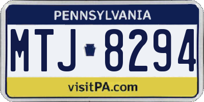 PA license plate MTJ8294