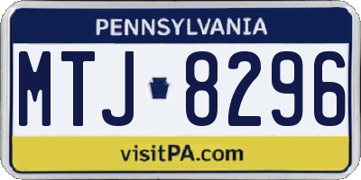 PA license plate MTJ8296