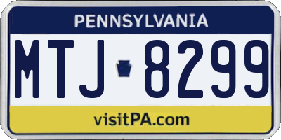 PA license plate MTJ8299