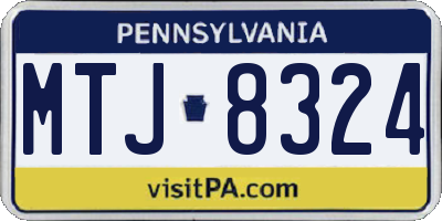 PA license plate MTJ8324