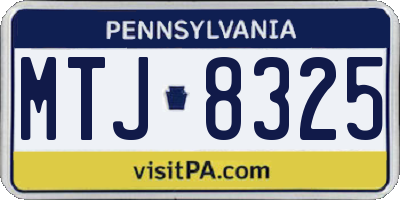 PA license plate MTJ8325