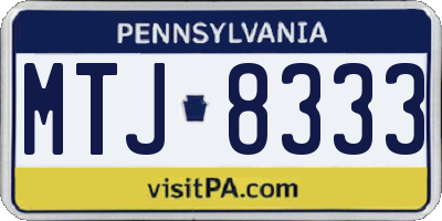 PA license plate MTJ8333